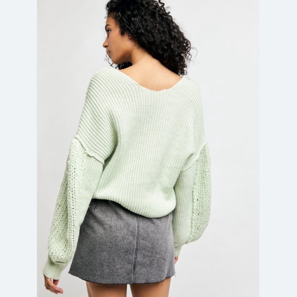Free People Sea Bright Pullover Lime - Picture 4 of 7